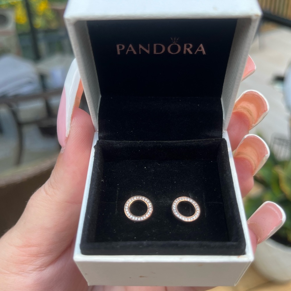 Pandora Rose Gold Circle Earrings